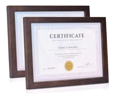 China Morden Certificate Picture Frames with Holder Document Rustic Wood Poster Frame for Wall or Tabletop Display for sale