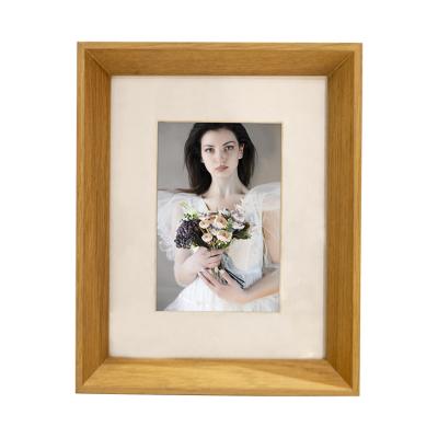 China Fashionable picture frame natural wood frames with acrylic plexiglass for pictures, table top and wall mounting display for sale