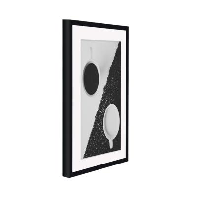 China Creative Custom Size Wood Wall Hanging Picture Frame Morden Black Photo Wooden Picture Frames for sale