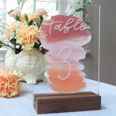 China Environmental Friendly Clear Acrylic Photo Holder For Weddings Party Menu Insert Acrylic Picture Frame Holder for sale