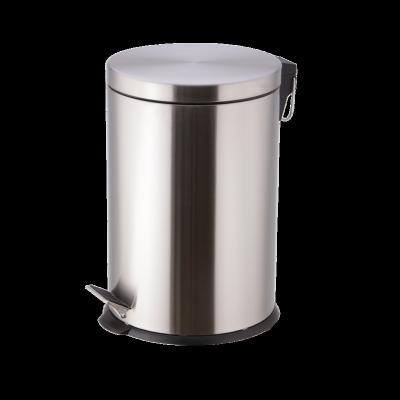 China Modern Design Waste Bin Stainless Steel Trash Can Cover Rolling Type With Foot Pedal Trash Can for sale