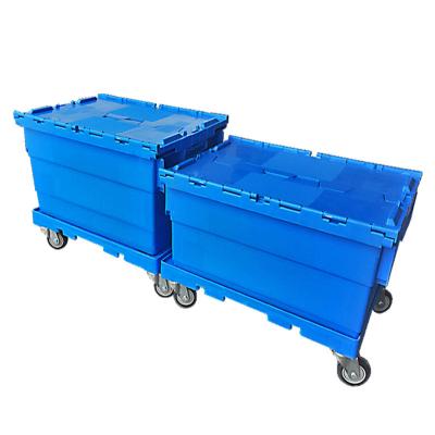 China Industrial Strong Goods Stackable Plastic Movable Cart For Plastic Crates for sale