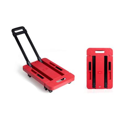 China 200kgs Capacity Industrial Foldable Platform Hand Loading Plastic Trolley for sale