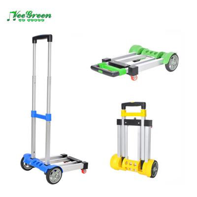 China AL+PP Aluminum Folding Supermarket Luggage Trolley With Telescopic Handle for sale