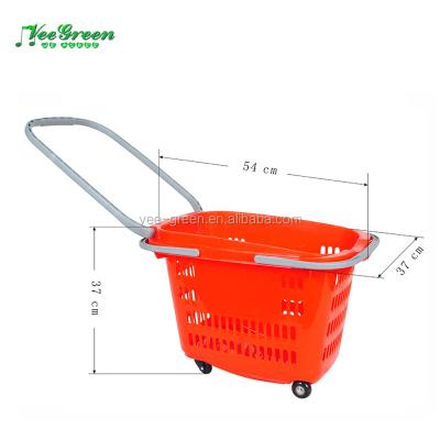 China Plastic Unfolding Household Basket Rolling Trolley / Rolling Trolley For Sale for sale