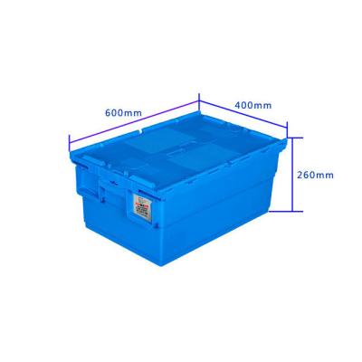 China Solid Lockable Storage Plastic Crate Lid Stackable Plastic Container Box In Sale for sale