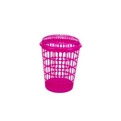 China Handles Wholesale Lightweight Stackable Colorful Plastic Laundry Basket With Lid for sale