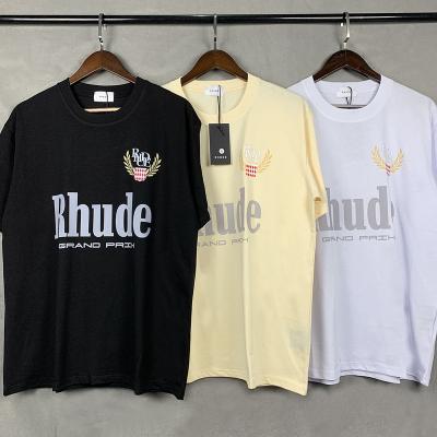 China RHUDE viable Grand Prix printed short sleeved luxury brand clothing wholesale of oversized T-shirt men's and women's T-shirt for sale