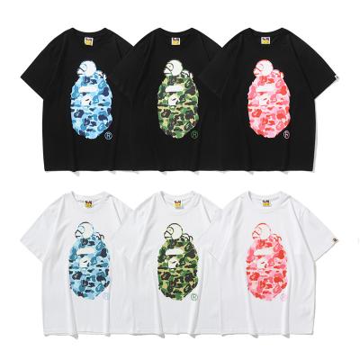 China EL BAPE BABY MILO Ape Human Head Camo Flashing Trendy T-Shirt For Men's T-shirt Cotton White Tee for sale