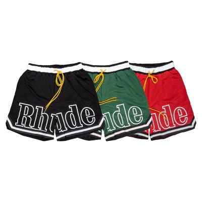 China Rhude High Street Colors QUICK DRY American Sports Retro Various Shorts Men's Fashion Brand Hip Hop Loose Basketball Pants To Mesh Pants for sale