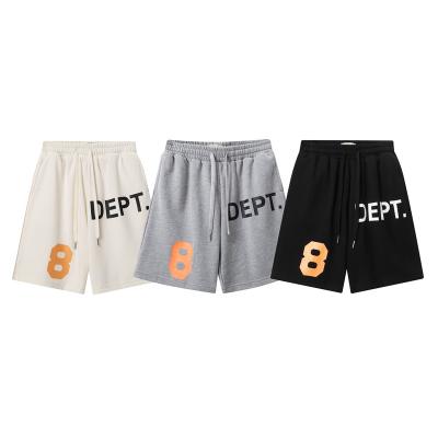 China Vintage Viable Quality High Street DEPARTMENT GALLERY Men's and Women's Orange Alphanumeric Printed Capris Shorts 8 for sale