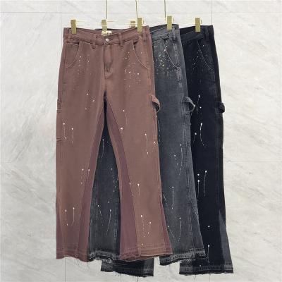 China Gallery Waterproof Department: Splatter, graffiti, wide leg jeans, men's and women's long pants, various brand luxury goods for sale