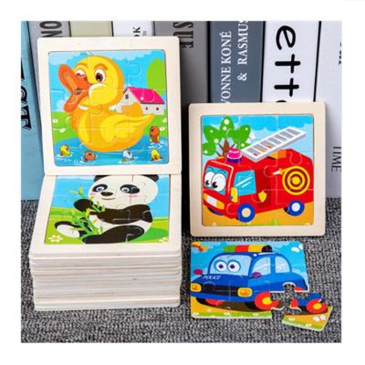 China Non-Toxic Eco-friendly Creative Intelligence Educational Kids Tools Early Educational Toys For Children For Children Wooden 3d Cartoon Animal Puzzles for sale