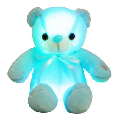 China Fasion Tools Stuffed Animals Creative Plush Toy Colorful Glowing Christmas Gift For Kids Sit Creative LED Light Teddy Bear for sale