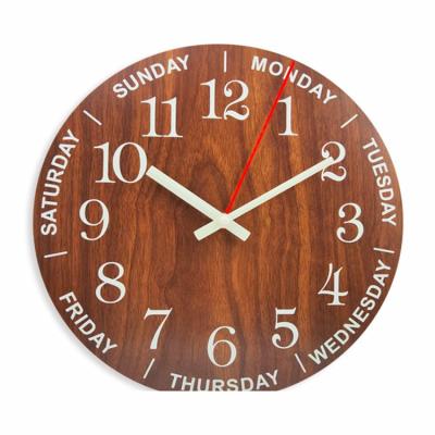 China Cheap plastic wall clocks wooden hanging antique brand watch wall clock decor creative home wall hanging office living room style for sale