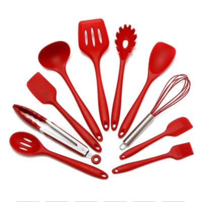 China Viable Handled High Temperature Non-stick Shovel Silicone Tools Kitchen Creative Logo Tool Kit Silicone Cookware for sale