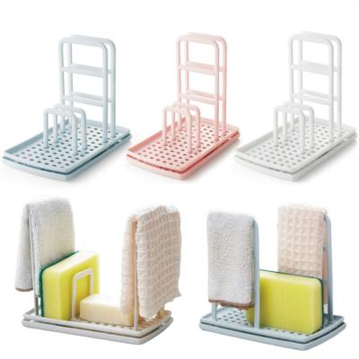 China Stocked Kitchen Cloth Hanger Rack Shelf Bathroom Tissue Dish Drain Organizer Tool Sink Sponge Holder Dishcloth Holder For Towel for sale