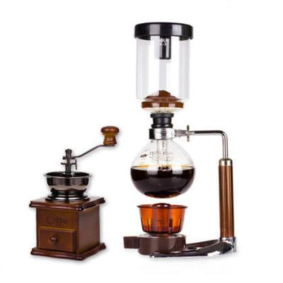 China High Quality Farmhouse Siphon 3 Cups Heat Resistant Pot Heat Resistant Pot Coffee Siphon Tea Set Maker Kettle Maker Household Coffee Pot Siphon Cups for sale