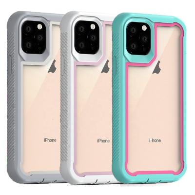 China 100% Eco-friendly Phone Case For Iphone 11 Case Crystal Clear Hybrid Dual Layer Cover Feature 2 In 1 Shockproof Phone Case For Iphone 11 Xr Max for sale