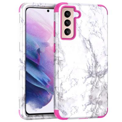 China Shockproof Wholesale Marble Design Heavy Duty Phone Case For Samsung S21 Fe 5G Case for sale