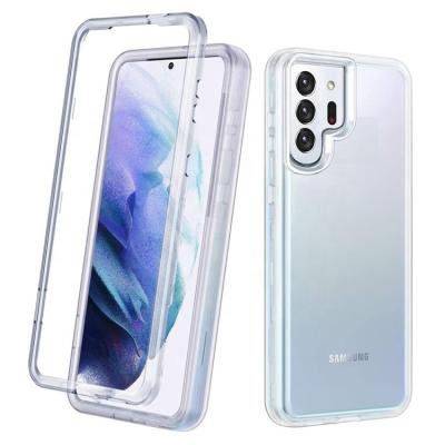 China Shockproof For Samsung S22 Ultra Case Transparent Clear Three Layer Heavy Duty Phone Case Cover For Samsung Galaxy S20 S21 Ultra Fe Note 20 for sale