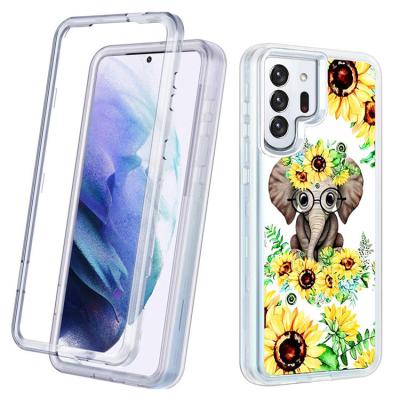 China Wholesale Shockproof Custom Design Phone Case Heavy Duty Three Layer Phone Cover For Samsung Galaxy S22 Case for sale