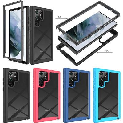 China Hot Selling Shockproof For Samsung S22 Ultra Plus Note 20 Ultra Case Dual Layer TPU Soft Bumper Hard PC Fe for sale