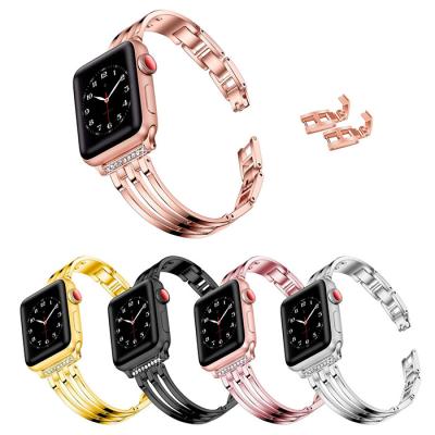 China 100% Eco-friendly #090 iWatch Wristband Straps For iWatch Series 6/5/4/3/2/1 Business Stainless Steel Metal For Apple Watch Band 38 /40mm 42/44mm for sale