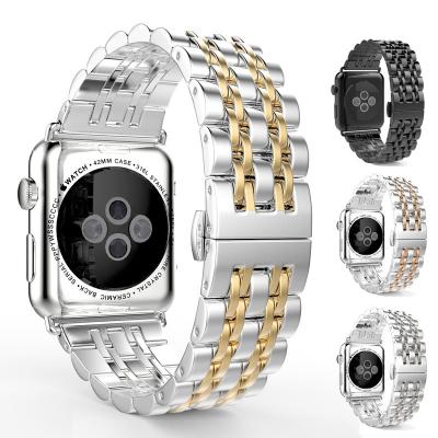 China 100% Eco-friendly #080 iWatch Wristband Straps For iWatch Series 6/5/4/3/2/1 Business Stainless Steel Metal For Apple Watch Band 38 /40mm 42/44mm for sale