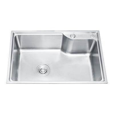 China Without Bowl Modern Single Tap Sliver Style Handmade Kitchen Sinks Topmount Commercial Kitchen Sink for sale