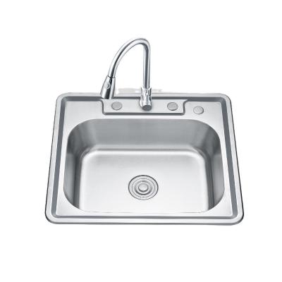 China Without faucet high quality hot sale new style kitchen sink top single mount 304 201 stainless steel SS kitchen sink single double bowl for sale