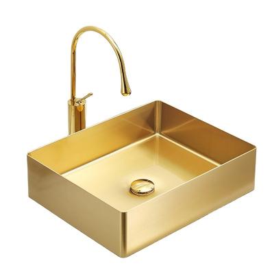 China Without Faucet Factory Direct Sale Golden Vegetal Simple Vegetal Handmade 304 Sus304 Stainless Steel Basin Kitchen Sink for sale