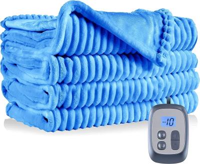 China XH Quality Machine Washable Fleece Folded Soft Folding Wholesale Electric Heating Blanket for sale