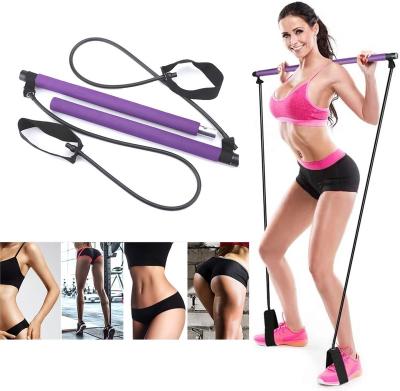 China Sports Gear Portable Yoga Exercise Pilates Bar, Pilates Bar Kit With Resistance Band, Full Body Yoga Pilates Stick Workout Bar CUSTOMIZED for sale