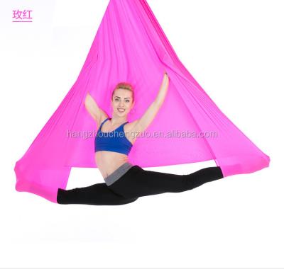 China Hot Selling Flying Yoga Swing Yoga Aerial Hammock L: 5.5 yards W: 3 yards Flying Pilates Yoga Swing Yoga Aerial Hammock silk fabric for yoga bodybuilding (5mx2. 8m) for sale