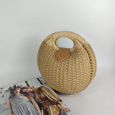 China Summer Shell Clutch Tote Woven Beach Straw Bag Fashionable Ellyson Vacation Beach Bag Rattan Woven Handbag for sale