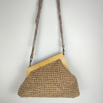 China Other Wholesale Bamboo Bag Straw Beach Handmade Woven Round Custom Made Straw Rattan Shoulder Bag Women Natural Straw Bag from Vietnam for sale