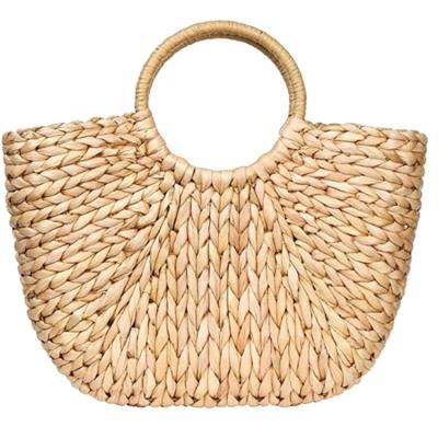 China Lady Summer Rattan Bag for Sea Handwoven Straw Rattan Tote Clutch Bags Women Straw Top-handle Handbag Beach Bags for sale