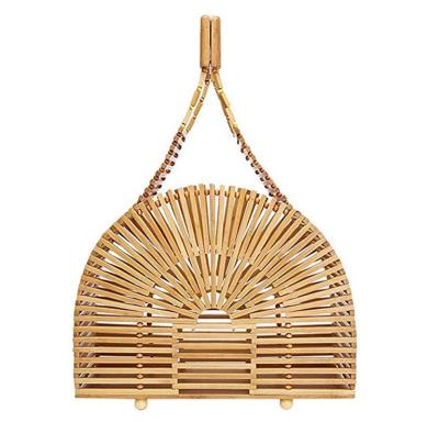 China Chic Handmade Round Purse Straw Bag Bamboo Bag Handwoven Lady Fashion Women Natural Rattan Boho for sale