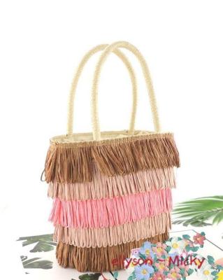 China PP 2020 Spring And Summer New Color-Contrast Small Square Bag Shoulder Messenger Straw Bag for sale