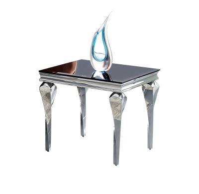 China Metal Lamp Table End Table Small Glass Top Single Apartment Dining Table for sale