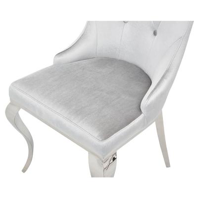 China Elegant Furniture High Quality Hot Selling Luxury Modern Dining Chair Stainless Steel Velvet Dining Chair for sale