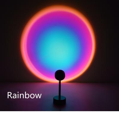 China Modern PREMIUM Sunset Led Living Room Rainbow Projection Night Light Wedding Birthday Bedroom Table Lamp for sale