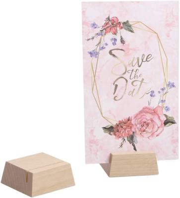 China 10 Pack Place Card Holder Birch Wood Natural Material Elegant Stand For Wedding Table Number Sign for sale