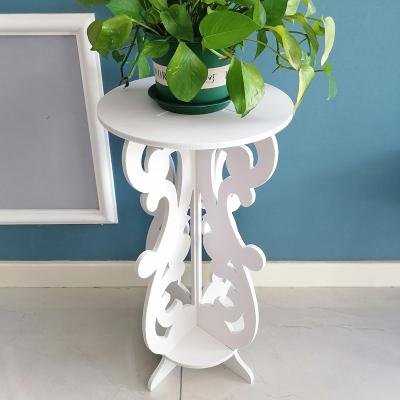 China Mini Convertible Modern White Wood Plastic Flower Stands Wedding Decoration Flower Stand Wedding Decor for sale