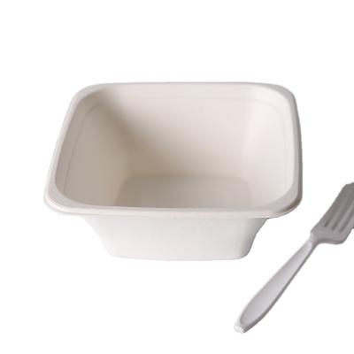 China Wholesale Disposable Compostable Paper Bowl With Disposable Lid Clear Sugar Cane Tableware for sale