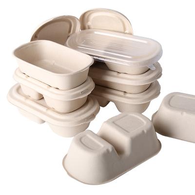 China Disposable Compostable Wheat Straw Fiber Pulp Disposable Food Containers for sale