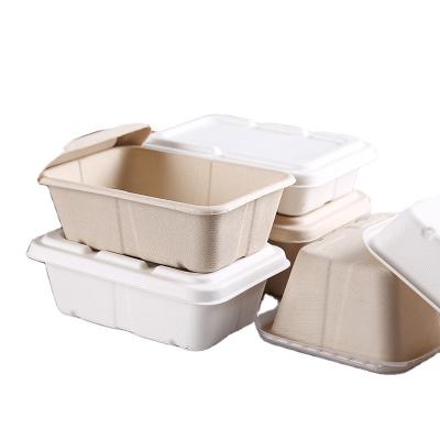 China Modern biodegradable waterproof sugarcane bagasse fast food box with pp lid for sale