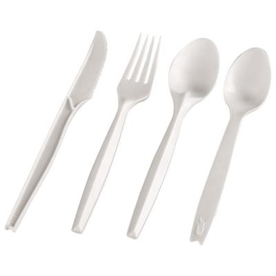 China Disposable Biodegradable Disposable Cutlery Forks Soup Spoons And Knives Pla for sale