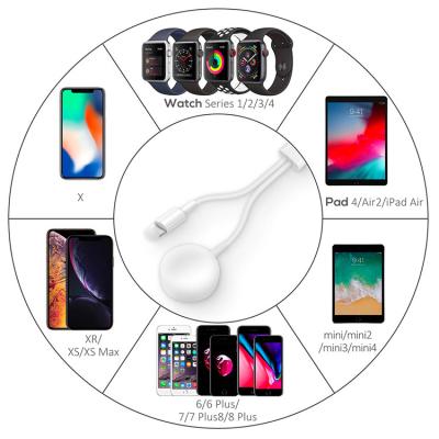 China Mobile Phone Contains Chip Current Converter Smart Mobile Phone Charging Cable 2 In 1 Wireless Magnetic Charger For Iphone X for sale